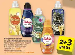Albert Heijn Robijn wasmiddelen en Collections wasverzachters aanbieding