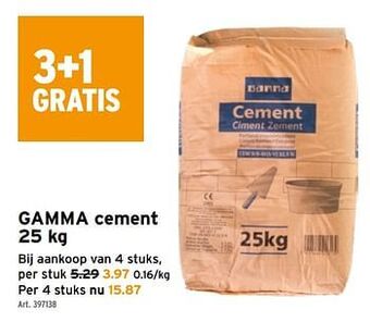GAMMA Gamma cement aanbieding