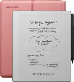 Coolblue reMarkable Paper Pure avec Book Case Rose aanbieding