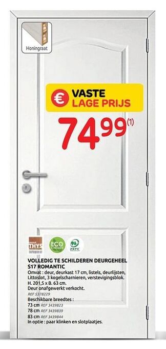 Brico Volledig te schilderen deurgeheel s17 romantic aanbieding