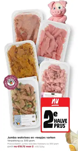 Jumbo Jumbo wokvlees en -reepjes varken aanbieding
