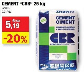 Hubo Cement cbr aanbieding