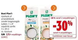 Colruyt Boni Plan't rijstdrank of amandeldrank aanbieding
