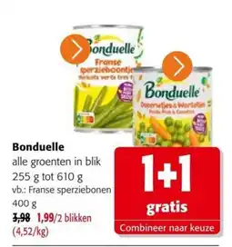 Colruyt Bonduelle alle groenten in blik aanbieding