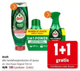 Colruyt Dreft alle handafwasproducten of sprays aanbieding