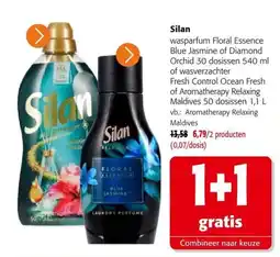 Colruyt Silan wasparfum Floral Essence Blue Jasmine of Diamond Orchid aanbieding