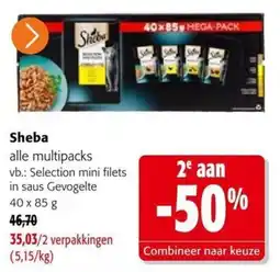 Colruyt Sheba alle multipacks aanbieding