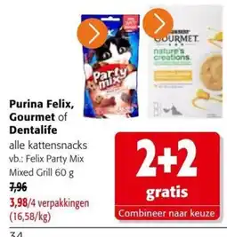 Colruyt Purina Felix, Gourmet of Dentalife alle kattensnacks aanbieding