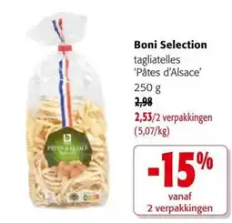 Colruyt Boni Selection tagliatelles 'Pâtes d'Alsace' aanbieding