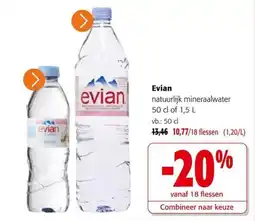 Colruyt Evian natuurlijk mineraalwater aanbieding