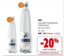 Colruyt Bru natuurlijk mineraalwater lichtbruisend aanbieding