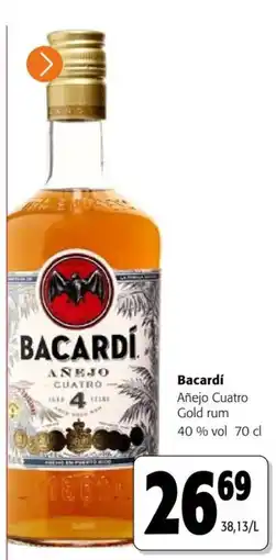 Colruyt Bacardi añejo cuatro aanbieding