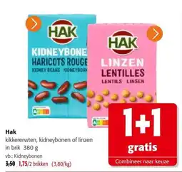 Colruyt Hak kikkererwten, kidneybonen of linzen aanbieding