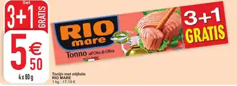 Cora Tonijn met olijfolie rio mare 4 x 80g aanbieding