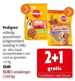 Colruyt Pedigree volledig assortiment aanbieding