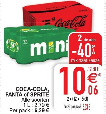 Cora Coca-cola fanta of sprite aanbieding
