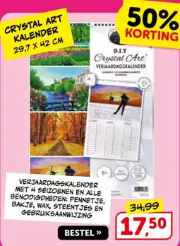 Boekenvoordeel Crystal Art verjaardagskalender aanbieding
