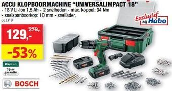 Hubo Bosch accu klopboormachine universalimpact 18 aanbieding