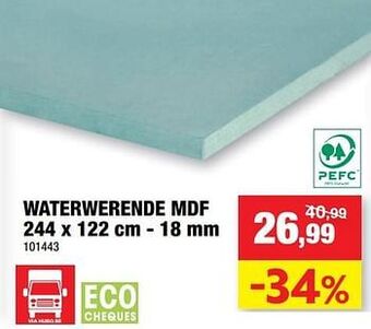 Hubo Waterwerende mdf aanbieding