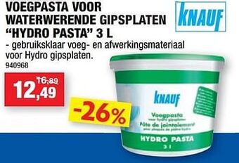 Hubo Voegpasta voor waterwerende gipsplaten hydro pasta aanbieding