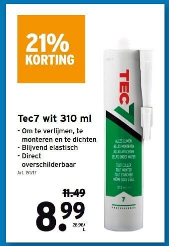 GAMMA Tec7 wit aanbieding