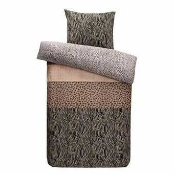 Leen Bakker Comfort dekbedovertrek Xenna - naturelkleur - 140x200/220 cm - Leen Bakker aanbieding