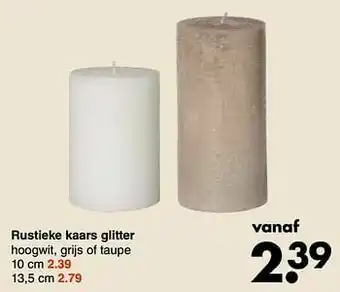 Rustieke kaars glitter