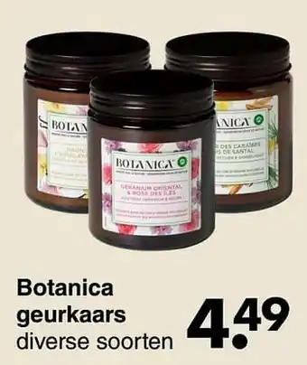 Wibra Botanica geurkaars aanbieding