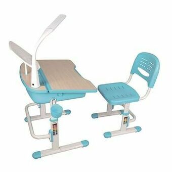Leen Bakker Vipack kinderbureau Comfortline met stoel - blauw - 70x54,5x51 cm - Leen Bakker aanbieding