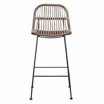 Leen Bakker Barkruk Justin - rotan - bruin - Leen Bakker aanbieding