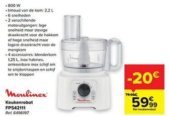 Carrefour Moulinex keukenrobot fp542111 aanbieding