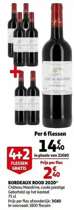Auchan Bordeaux rood 2020 aanbieding