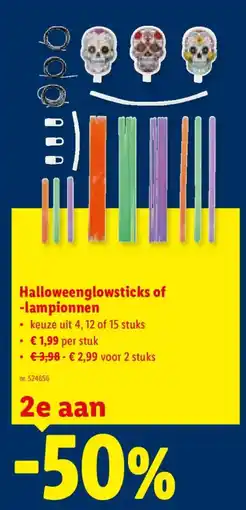 Lidl Halloweenglowsticks of -lampionnen aanbieding