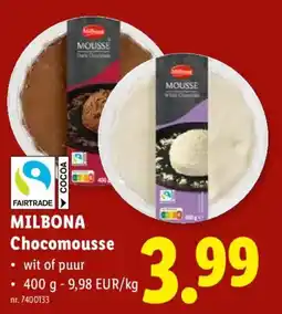 Lidl Milbona Chocomousse aanbieding