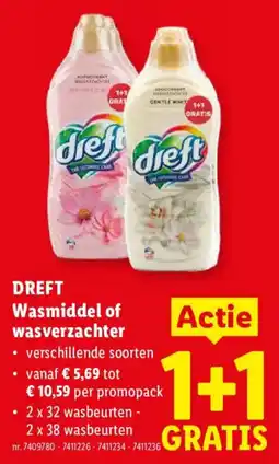 Lidl Dreft Wasmiddel of wasverzachter aanbieding
