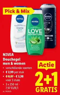 Lidl Nivea douchegeel men & women aanbieding