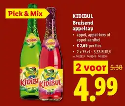 Lidl KIDIBUL Bruisend appelsap aanbieding