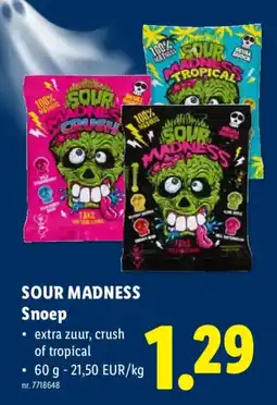 Lidl Sour madness snoep aanbieding