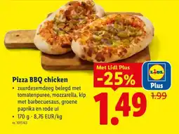 Lidl Pizza BBQ chicken aanbieding