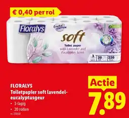 Lidl Floralys toilet papier soft lavendel-eucalyptusgeur aanbieding