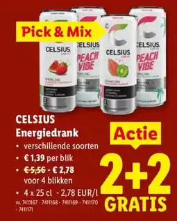 Lidl Celsius energiedrank aanbieding