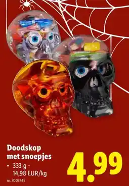 Lidl Doodskop met snoepjes aanbieding