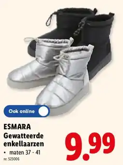 Lidl Esmara gewatteerde enkellaarzen aanbieding