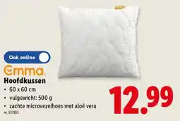 Lidl Emma hoofdkussen aanbieding