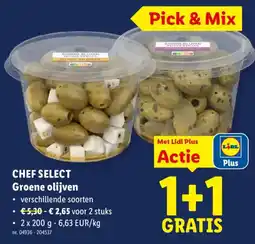 Lidl Chef select groene olijven aanbieding