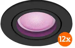 Coolblue Philips Hue Centura inbouwspot White and Color - rond - Zwart - 12-pack aanbieding