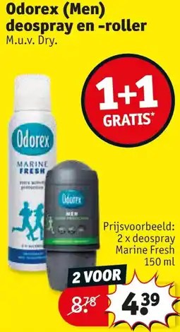 Kruidvat Odorex deospray en -roller aanbieding