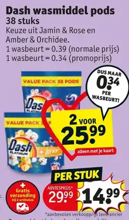 Kruidvat Dash wasmiddel pods aanbieding