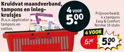 Kruidvat Kruidvat maandverband tampons en inlegkruisjes aanbieding