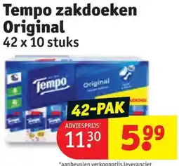 Kruidvat Tempo zakdoeken Original aanbieding
